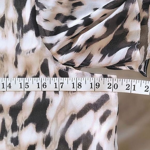 Calvin Klein abstract animal print flutter sleeve blouse - Picture 10 of 13